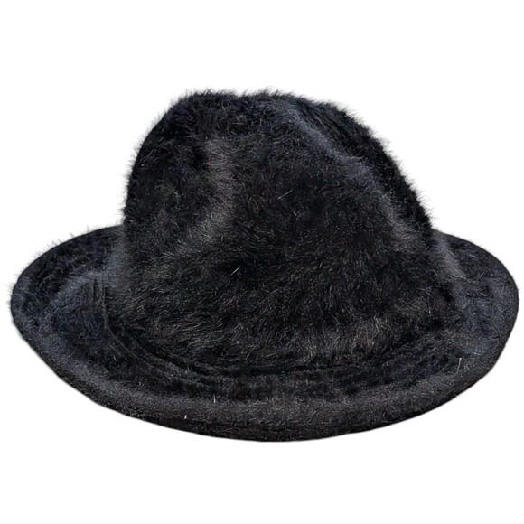 Kangol angora blend bucket hat Elegant Black Fur luxury England stylish Retro - Picture 7 of 9